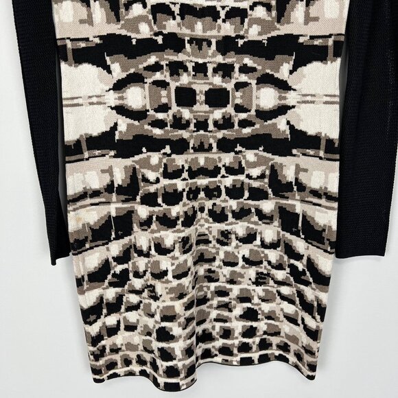 Parker Womens Hartley Knit Mini Dress Taupe Animal Print Long Sleeves size S - Picture 6 of 14